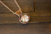 Multicolored Fused Glass and Copper Wire Pendant