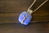 Sterling Silver Tree of Life Pendant with Blue Fused Glass