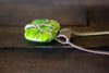 Sterling Silver Tree of Life Pendant with Glittery Green Fused Glass