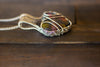 Multi-color Swirl Heart Fused Glass Pendant with Sterling Silver Wire Wrapping
