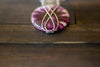 Crisscross Sterling Silver Pendant with Purple and White Fused Glass