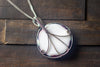Swirls of Pink and Black Fused Glass and Sterling Silver Pendant