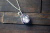 Reserved- Sterling Silver Teardrop Pendant with Deep Purple Fused Glass