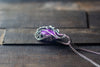 Reserved- Sterling Silver Teardrop Pendant with Deep Purple Fused Glass