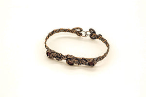 dark-red-fused-glass-copper-wire-wrapped-bracelet-nymph-in-the-woods-jewelry