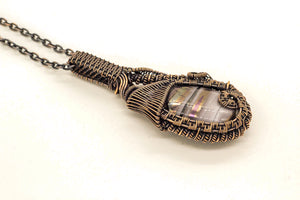 grey-streaked-fused-glass-double-sided-pendant-copper-wire-wrapped-nymph-in-the-woods