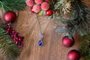 Sterling Silver Teardrop Pendant with Deep Blue Fused Glass