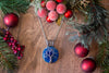 Sterling Silver Tree of Life Pendant with Bold Blue Fused Glass