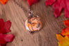 Copper Wire Pumpkin Pendant with Light Orange Fused Glass