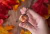 Copper Wire Pumpkin Pendant with Light Orange Fused Glass