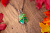 Copper Tree of Life with Streaked Green Fused Glass
