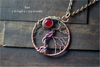 Copper Tree of Life Pendants with Fused Glass Moon Accents (Multiple Options)