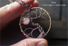Copper Tree of Life Pendants with Fused Glass Moon Accents (Multiple Options)