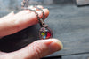 Copper Wire Mini Pendant with Red and Yellow Fused Glass