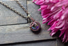 "Purple Sunset" Fused Glass and Copper Wire Mini Pendant