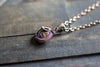 "Purple Sunset" Fused Glass and Copper Wire Mini Pendant