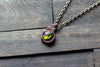 Copper Wire Mini Pendant with Swirled Multicolor Fused Glass