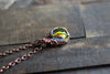 Copper Wire Mini Pendant with Swirled Multicolor Fused Glass