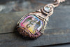 "Dragon Rising" Copper Pendant with Dichroic Fused Glass