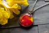 "Shades of Sunrise" Fused Glass Statement Pendant with Copper Wire