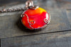 "Shades of Sunrise" Fused Glass Statement Pendant with Copper Wire