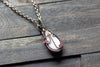 Blue and Green Fused Glass and Copper Wire Pendant