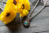 Copper Wire Mini Pendant with Blue and Green Fused Glass
