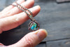 Copper Wire Mini Pendant with Blue and Green Fused Glass