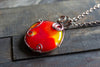 "Shades of Sunrise" Fused Glass Statement Pendant with Copper Wire