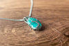 Sterling Silver Tree of Life Pendant with Bright Blue Fused Glass