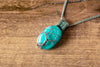Sterling Silver Tree of Life Pendant with Bright Blue Fused Glass