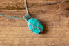 Sterling Silver Tree of Life Pendant with Bright Blue Fused Glass