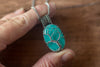 Sterling Silver Tree of Life Pendant with Bright Blue Fused Glass