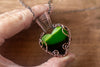 Shades of Green Fused Glass Heart Pendant with Copper Wire Wrapping