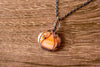 Copper Wire Pumpkin Pendant with Light Orange Fused Glass