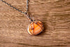 Copper Wire Pumpkin Pendant with Light Orange Fused Glass