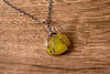 Copper Wire Pumpkin Pendant with Transparent Yellow Fused Glass