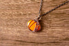 Copper Wire Pumpkin Pendant with Orange Fused Glass