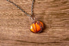 Copper Wire Pumpkin Pendant with Orange Fused Glass