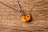 Copper Wire Pumpkin Pendant with Orange Fused Glass