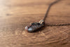 Streaked Grey Fused Glass Pendant with Copper Tree of Life