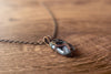Streaked Grey Fused Glass Pendant with Copper Tree of Life