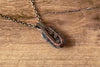 Streaked Grey Fused Glass Pendant with Copper Tree of Life