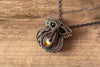 Small Copper and Fused Glass Owl Pendant