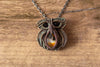 Small Copper and Fused Glass Owl Pendant