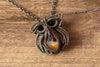 Small Copper and Fused Glass Owl Pendant