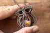 Small Copper and Fused Glass Owl Pendant