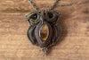 Large Copper and Fused Glass Owl Pendant