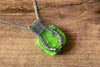 Sterling Silver Tree of Life Pendant with Glittery Green Fused Glass