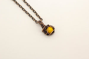 yellow-fused-glass-mini-pendant-copper-wire-wrapping-nymph-in-the-woods-jewelry